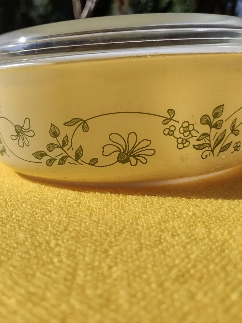 Vintage Pyrex 471-B 500ml Casserole Dish Shenandoah Pattern Cream - Nice!